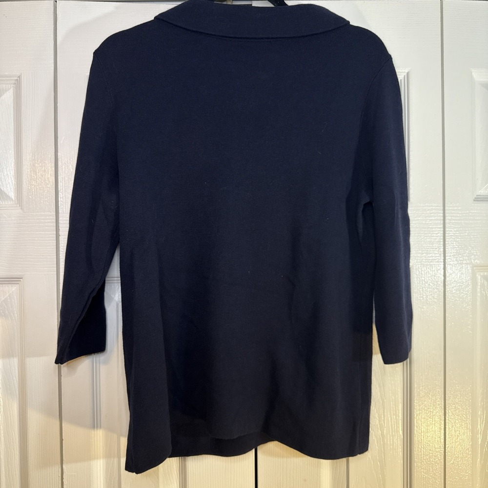 Talbots Navy Cotton Rayon Turtleneck Sweater‎ Too Women's Size Petite Large